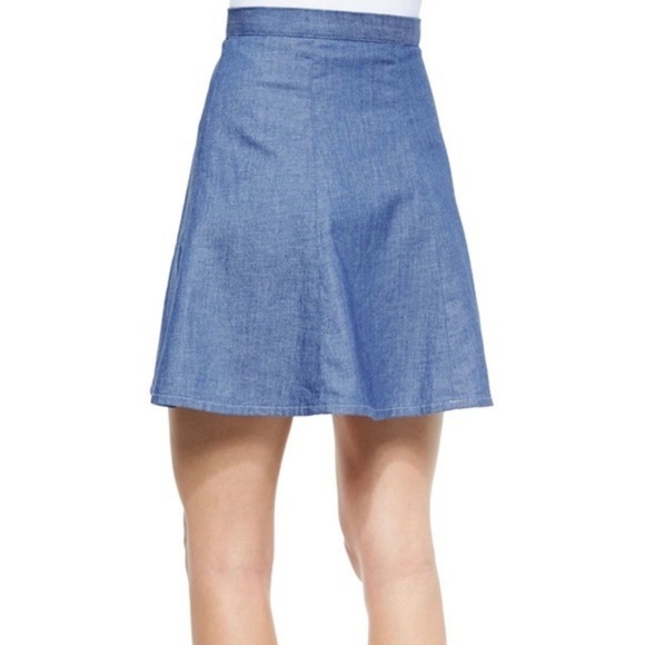 Rag & Bone/Jean Suki Rinse Blue Denim A-line Reversible Mini Skirt EUC Size 26 - Picture 2 of 12